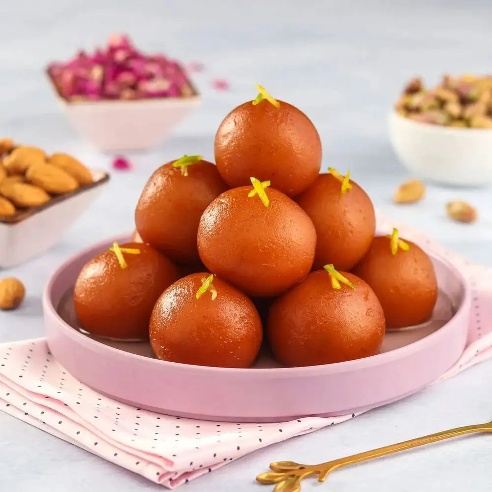 Fresh gulab jamun and Indian mithai at INDIAN CHEF Executive Take-out — Edmonton